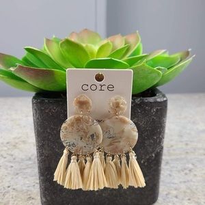 Tan tassel earrings